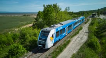 Hydrogen-powered passenger train rides the rails in North America