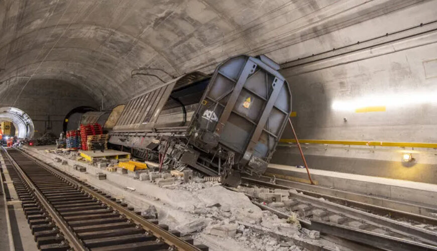 Derailment damages close world’s longest rail tunnel