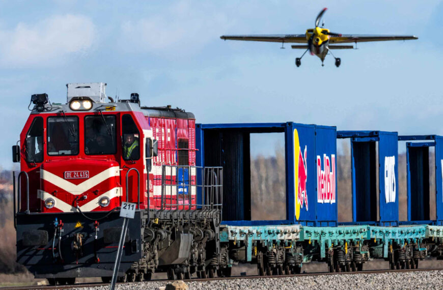 Pilot Lands and Takes Off from Moving Train
